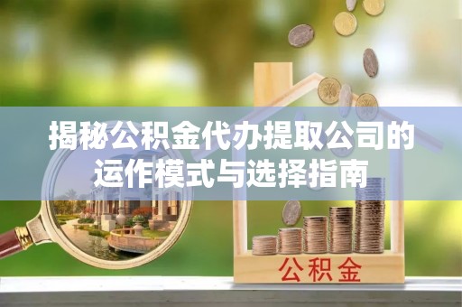 满城揭秘公积金代办提取公司的运作模式与选择指南